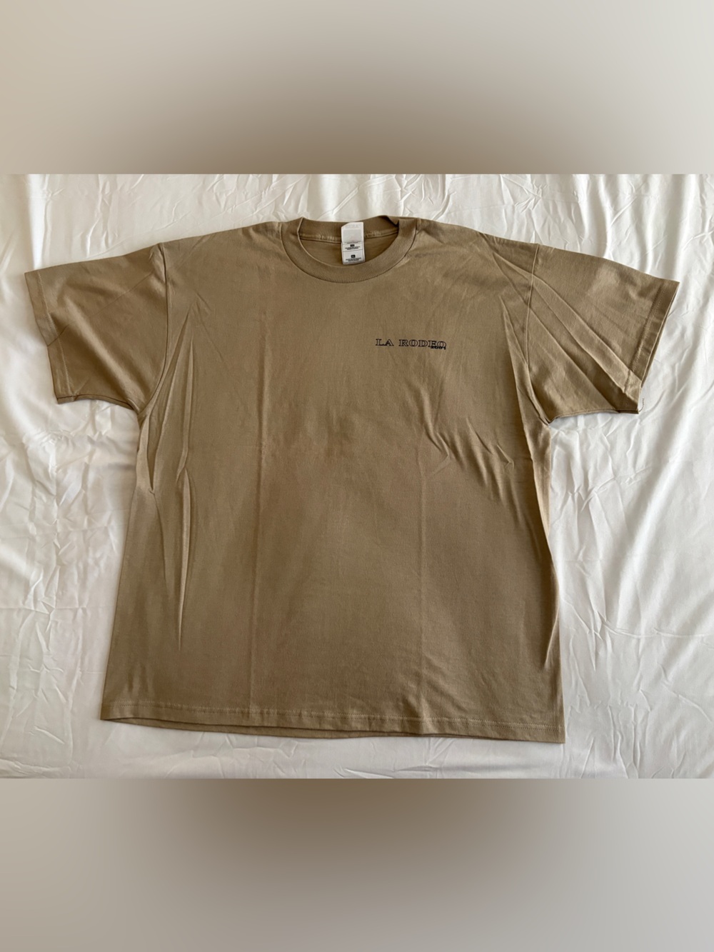 GSGRA LA Rodeo 2001 Trouper Staff SS T-Shirt Khaki Los Angeles IGRA LGBT Gay int